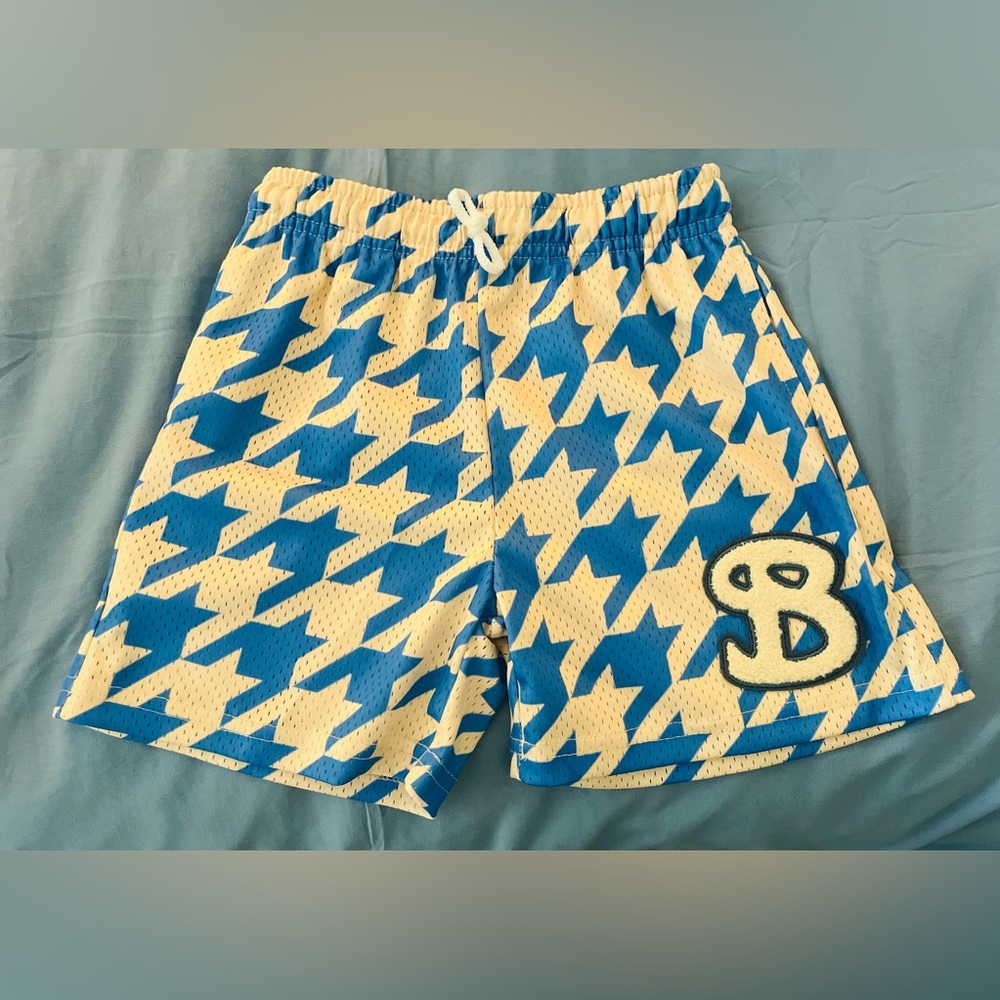 BKTSQD - COTTON BLUE HOUNDSTOOTH YOUTH BASKETBALL SHORTS